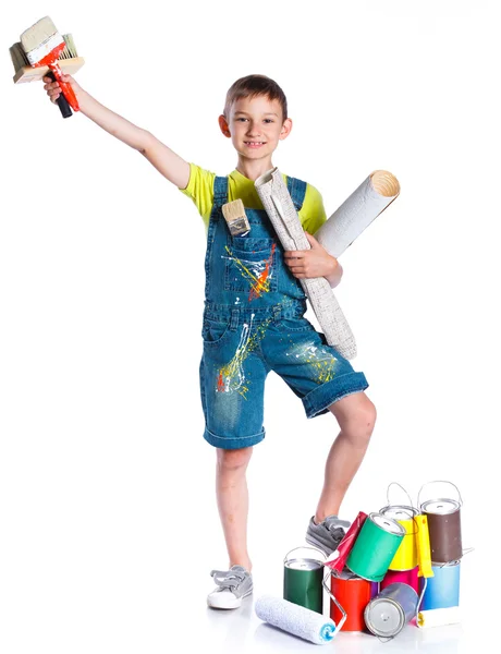 Little painter boy. — Stock Photo, Image