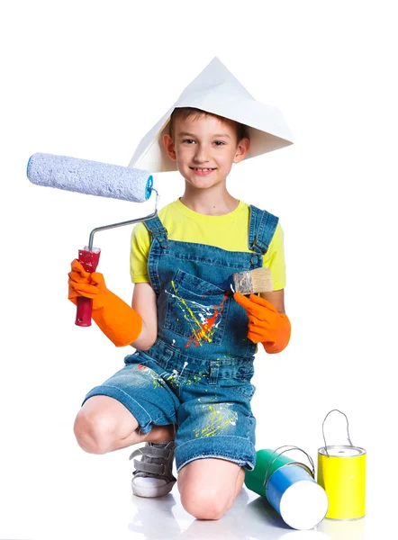 Little painter boy. — Stock Photo, Image