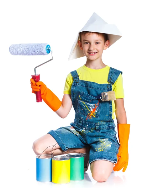 Little painter boy. — Stock Photo, Image