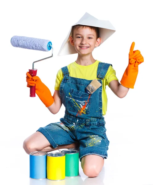 Menino pintor . — Fotografia de Stock