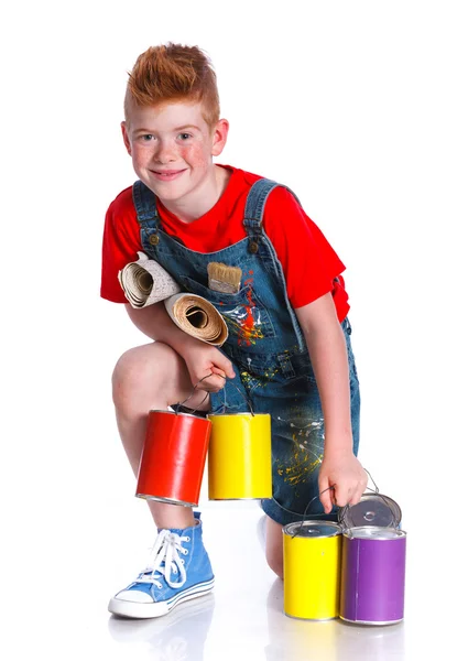 Little painter boy. — Stock Photo, Image