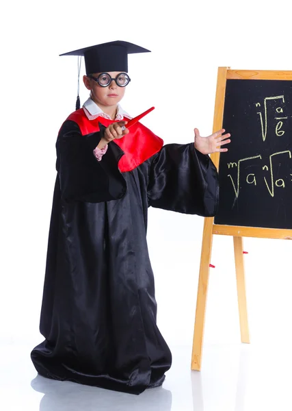 Little boy in academic hat — Stock Photo, Image