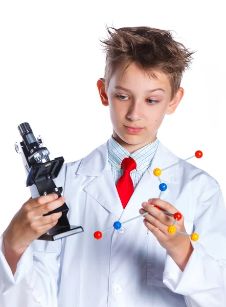Mladý chemik nadšený — Stock fotografie