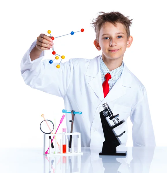 Молодий ентузіазм хімік — стокове фото