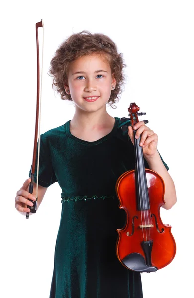 Menina com violino — Fotografia de Stock