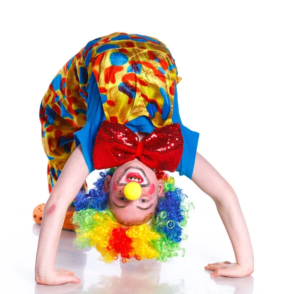 Felice clown ragazzo . — Foto Stock