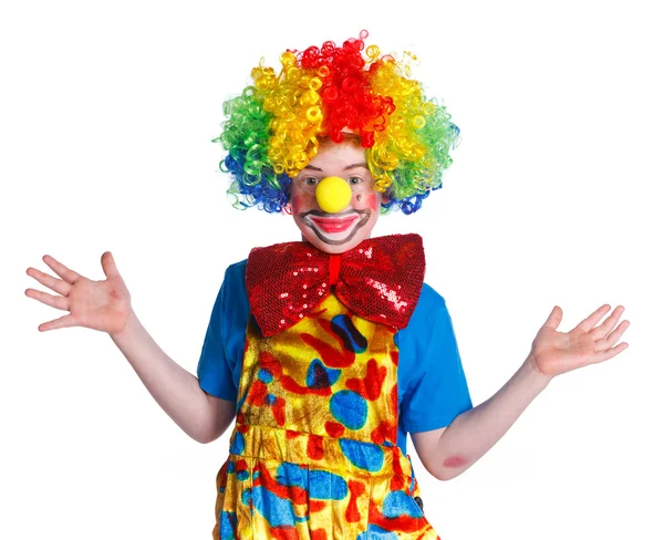 Felice clown ragazzo . — Foto Stock