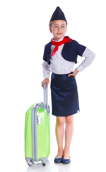 Charming Little Stewardess — Stock Photo, Image