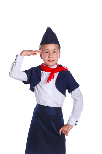 Charming Little Stewardess — Stock Photo, Image