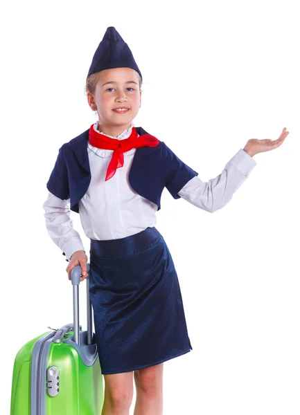 Charming Little Stewardess — Stock Photo, Image