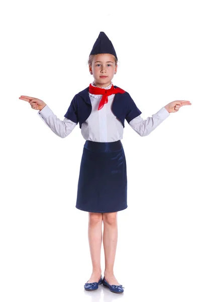 Charming Little Stewardess — Stock Photo, Image