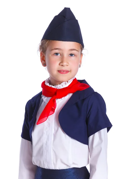 Uroczy mały stewardessa — Zdjęcie stockowe