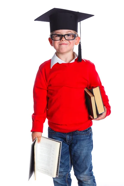 Ragazzino in cappello accademico — Foto Stock