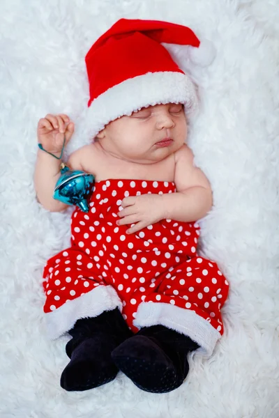 Nyfödda baby santa — Stockfoto