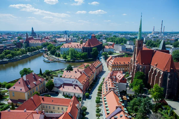 Letecký pohled na Wroclaw, Polsko — Stock fotografie