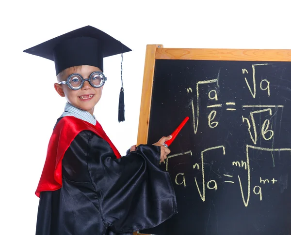 Ragazzino in cappello accademico — Foto Stock