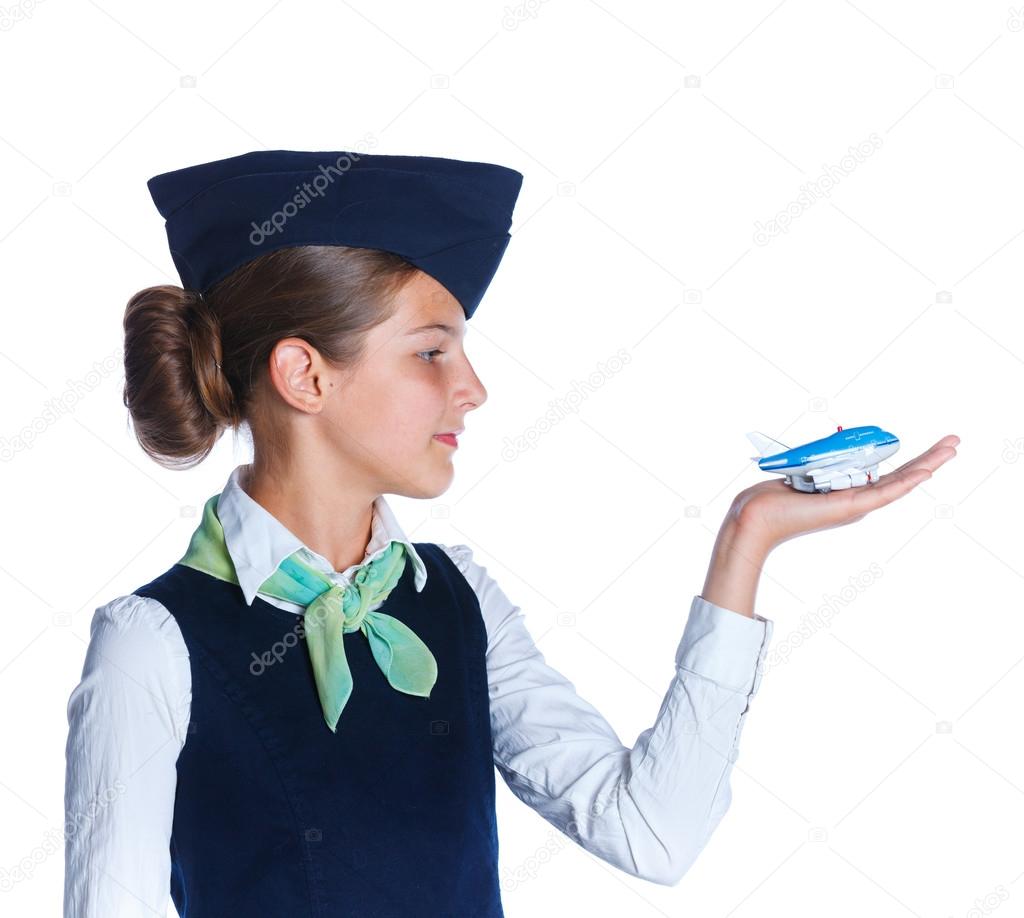 Little stewardess girl