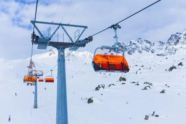 Sandalye-lift, Ischgl, Avusturya.