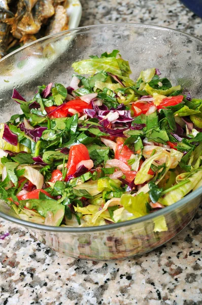 Green salad bowl — Stock Photo, Image