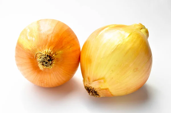 Légume Oignon Cru Brun Jaune Biologique Frais Isolé Sur Fond — Photo