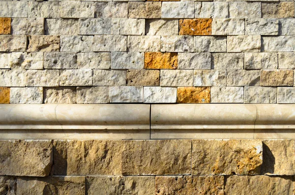 Ορθογώνια Κοπεί Μπεζ Μαρμάρινο Τοίχο Υφή Φόντο Μπορεί Είναι Πλακιδίων — Φωτογραφία Αρχείου