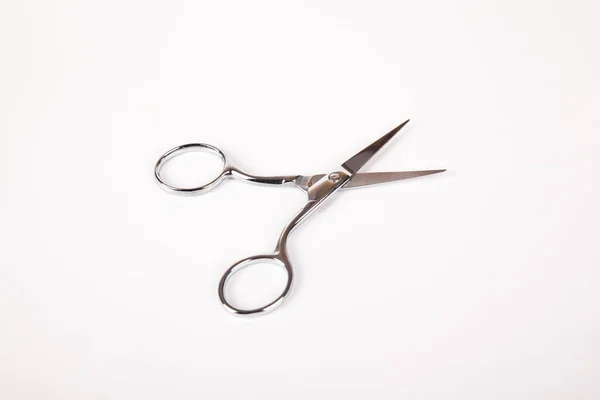 Very Sharp Retro Professional Small Tailor Scissors Isolated White Background — Stock Photo, Image