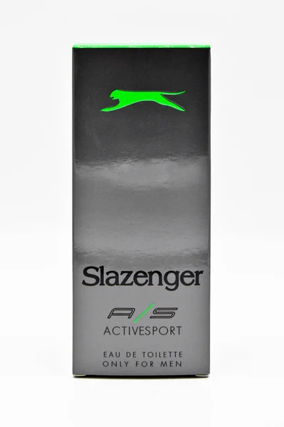 Fragrância Marca Slazenger Para Homens Embalados Uma Caixa Papelão Março — Fotografia de Stock