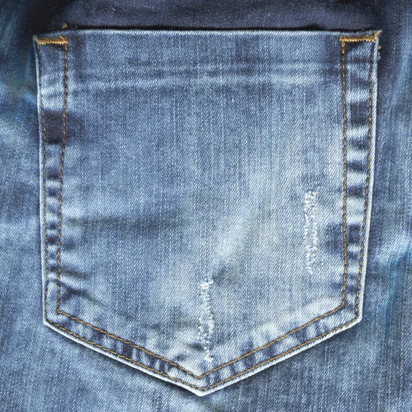 Close Detail Back Pocket Light Blue Jeans Denim — Stock Photo, Image