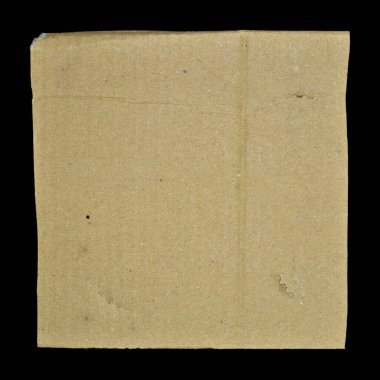 Kahverengi ve bej renkli kıvrımlı karton detaylar, siyah arka planda izole edilmiş.