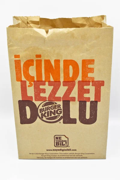 Papieren Zakken Gebruikt Burger King Restaurants Turkije Burger King Recycleerbare — Stockfoto