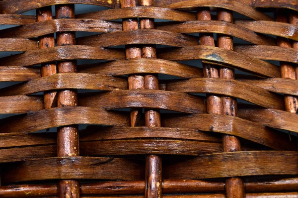 Rattan Wicker Texture Handmade Traditional Dry Branches Wicker Brown Texture — Stock Photo, Image