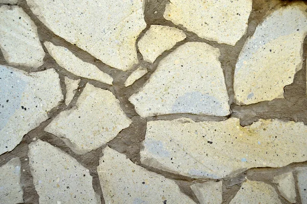 Robuste Weiße Und Beige Geschliffene Steinmauer Gut Für Hintergründe Nahtlos — Stockfoto