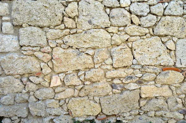 Mur Pierre Taille Robuste Jaune Beige Idéal Pour Les Décors — Photo