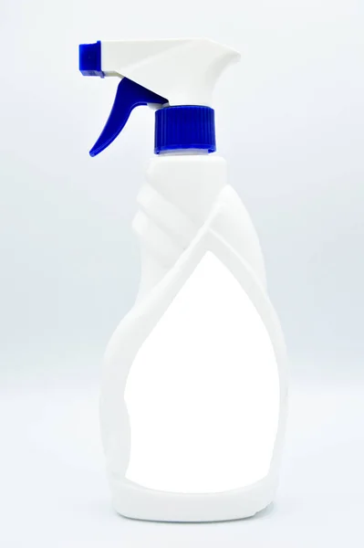 Flacone Detergente Spray Plastica Colore Bianco Cosmetico Contenitore Isolato Sfondo — Foto Stock