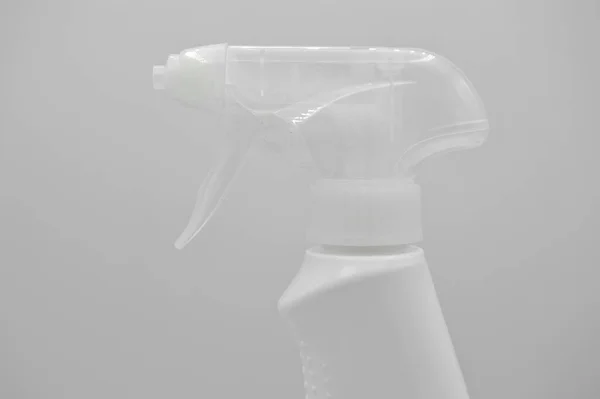 Flacone Detergente Spray Plastica Colore Bianco Cosmetico Contenitore Isolato Sfondo — Foto Stock