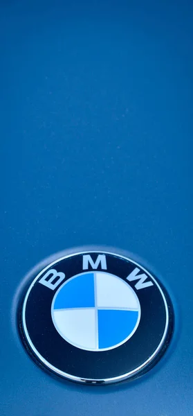 Bmw Logo Métal Chromé Voiture Luxe Dans Ville Istanbul Septembre — Photo