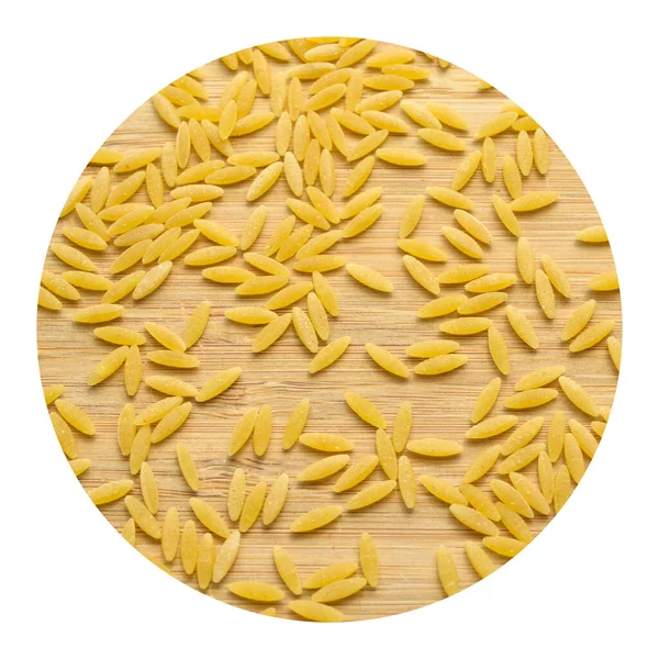 Ακατέργαστο Φρέσκο Και Υγιεινό Ξηρό Βιολογικό Κριθάρι Noodle Πόδι Φόντο — Φωτογραφία Αρχείου