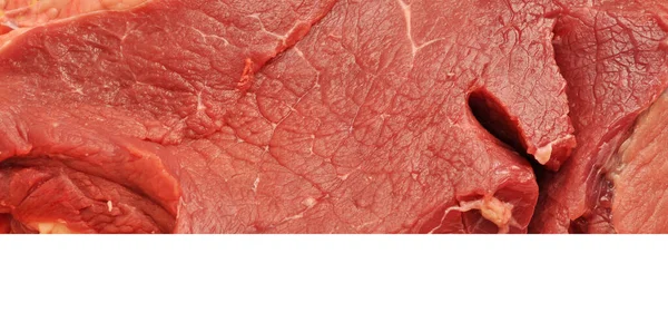 Schoon Zeer Vers Rood Rauw Vlees Rundvlees Bamboe Snijplank — Stockfoto