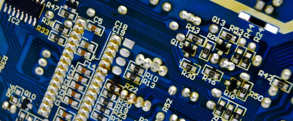 High Tech Electronic Circuit Board Detail Background Shot — Stock Photo, Image