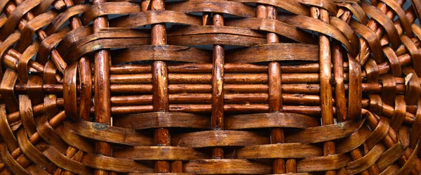 Rattan Wicker Texture Handmade Traditional Dry Branches Wicker Brown Texture — Stock Photo, Image