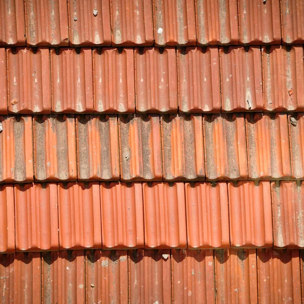 Rote Terrakottafliesen Eines Gebäudes Sich Wiederholende Dachstruktur Hintergrund Architektonische — Stockfoto