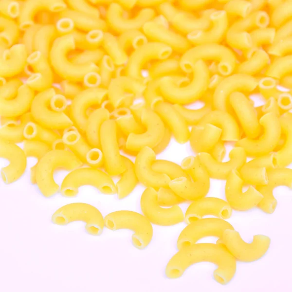 Rauwe Frisse Gezonde Droge Macaroni Pasta Voet Achtergrond — Stockfoto