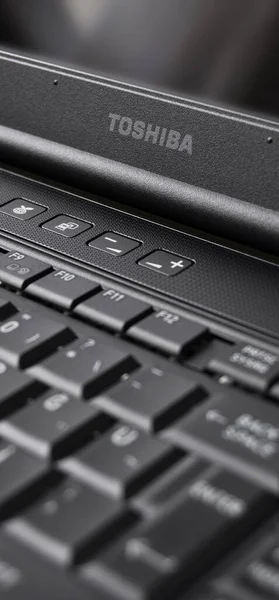 Black Color Toshiba Laptop Keyboard Detail Close Black Laptop Keyboard — стоковое фото