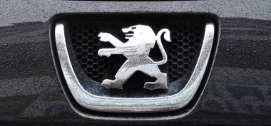 İstanbul 'da Peugeot krom metal logosu, lüks otomobil, 29 Aralık 2010 İstanbul Pendik Türkiye otomobil pazarı