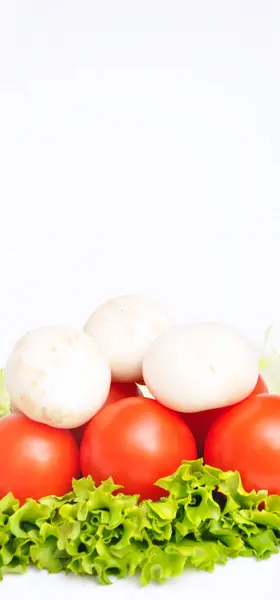 Surtido Verduras Orgánicas Frescas Crudas Saludables Aisladas Sobre Fondo Blanco — Foto de Stock