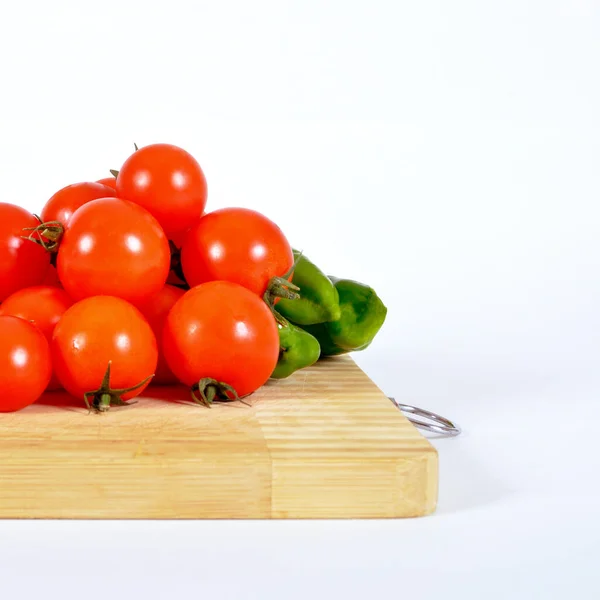 Färsk Välsmakande Tomat Och Peppar All Ekologisk Tomat Färsk Ekologisk — Stockfoto