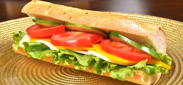 Sándwich Queso Casero Delicioso Digno Una Boca Llena Sándwich Queso — Foto de Stock