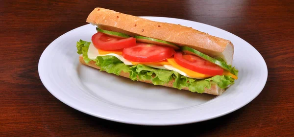 Домашний Аппетитный Сэндвич Сыром Достойный Полного Рта Домашний Сэндвич Сыром — стоковое фото