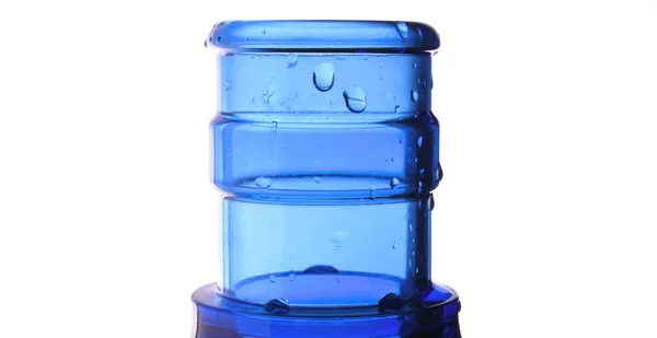 Botella Agua Potable Azul Grande Higiénica Plástico Detalle Del Envase —  Fotos de Stock