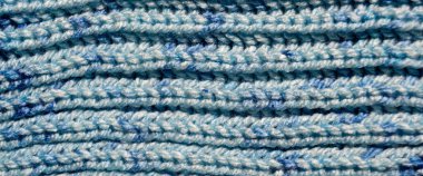 Yünden desenli kumaş. El yapımı kumaş mavi yün arkaplan dokusu